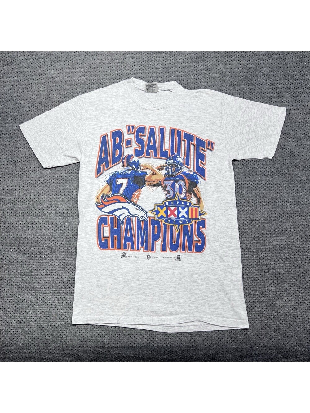 Vintage 1997 Denver Broncos Super Bowl Champions T-Shirt Medium Men’s Rare Gray